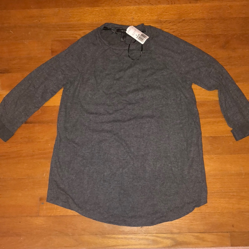 BNWT FOREVER21 Girls Grey 3/4Sleeve Shirt Sz.S(648